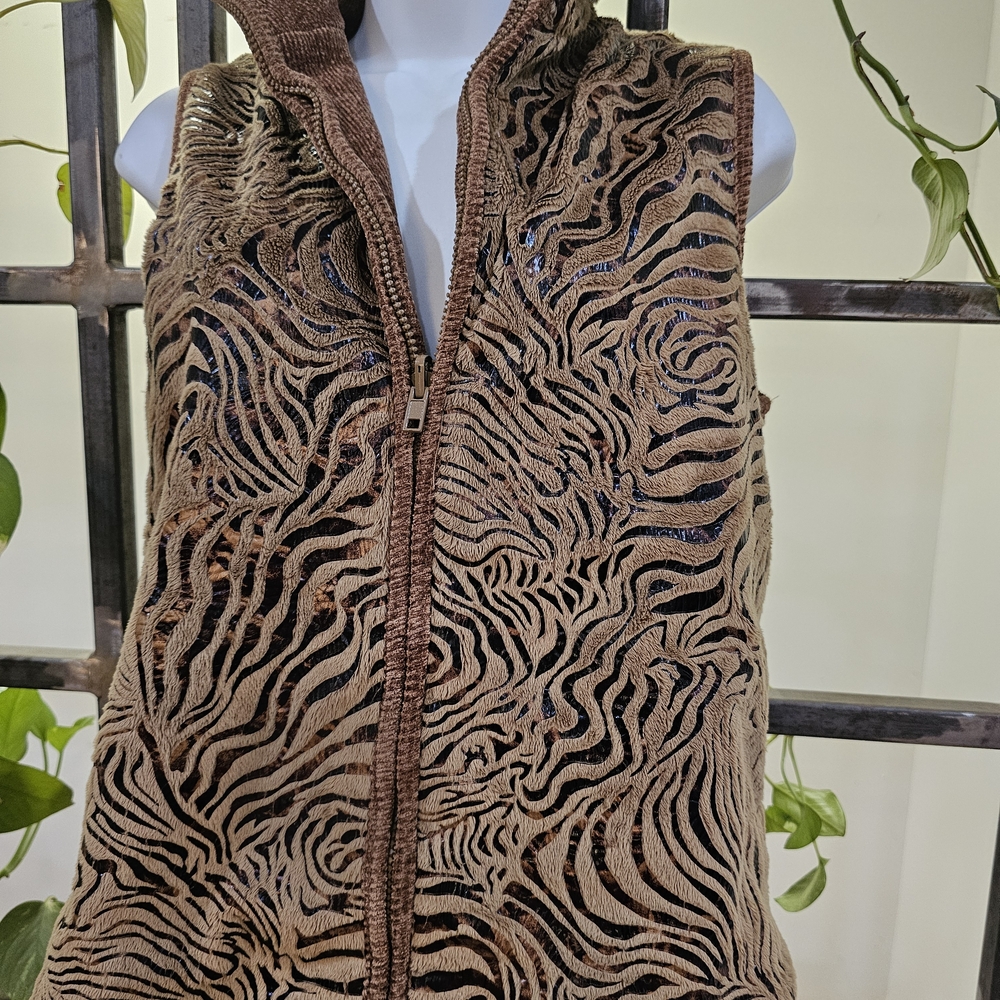 Zebra Print Fleece Vest